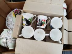 Vintage Retro Banana Box of Assorted China Includes Royal Worcester NO RESERVE