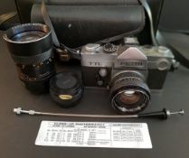Vintage Retro Photography Equipment Petri Camera With Camera Bag & Accessories