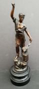 Antique Bronzed Spelter Figure Blacksmith 12 inches tall