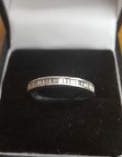 18ct White Gold & Diamond Wedding Style Ring 2g UK Size O/P