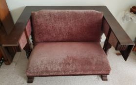 Antique Vintage Oak Settee Sofa Table by R. Hamp & Co. Daventry