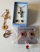 Vintage Parcel of Costume Jewellery Includes Sterling Silver Earrings & Gay Nyssen Enamel