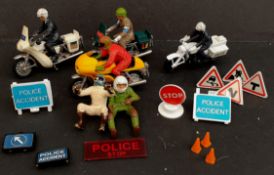 Vintage Collectables Parcel of Toy Model Die Cast Motorcycles Riders & Police Equipment