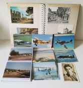 Vintage Retro 2 Postcard Albums & Loose Postcard Some Aircraft & RAF Related 50+ Postcards