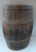 Antique Oval Coopered Wooden Barrel Stick Stand or Planter