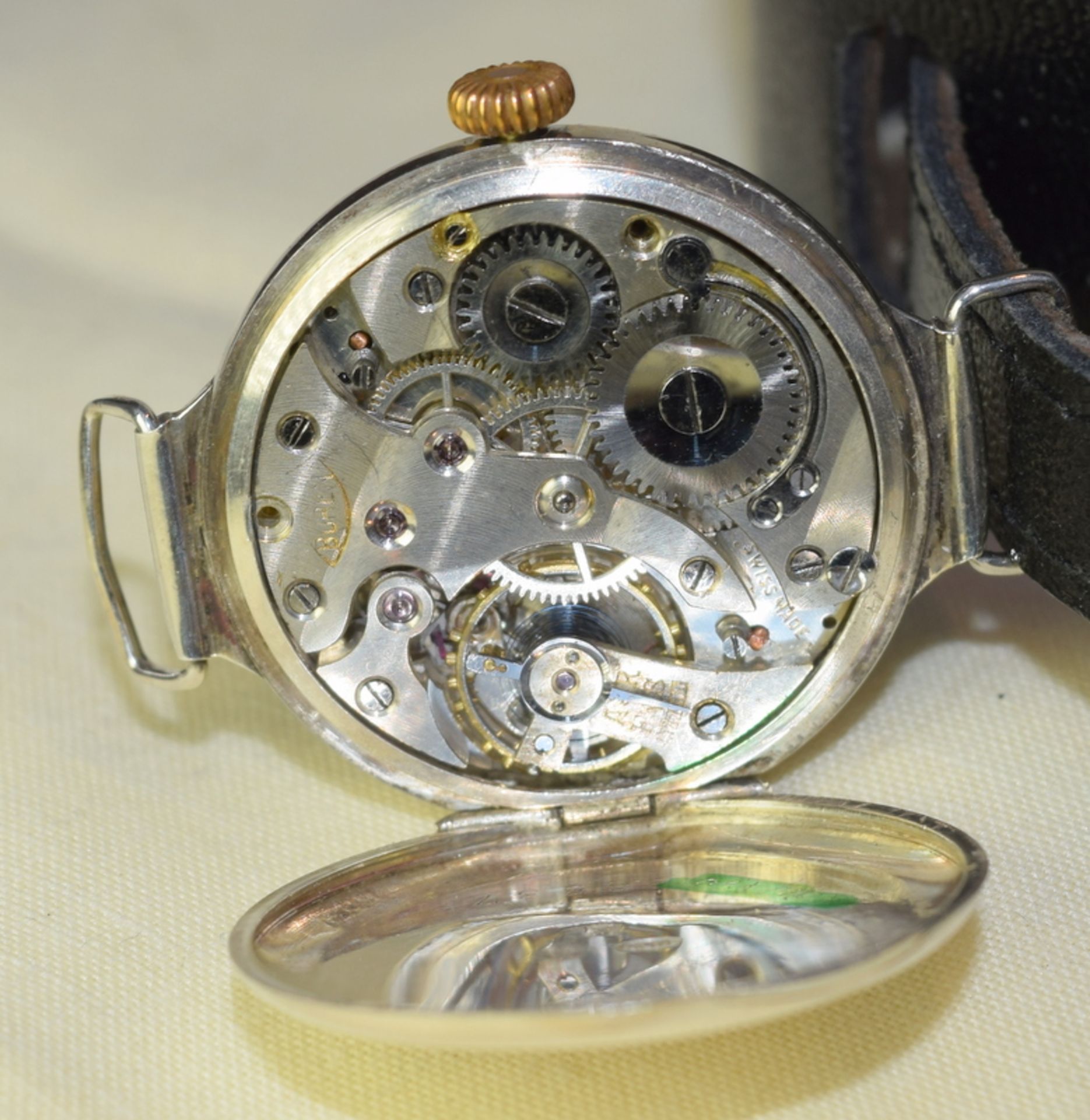 WW1 Era Military Trench Watch Silver Case - Image 2 of 6