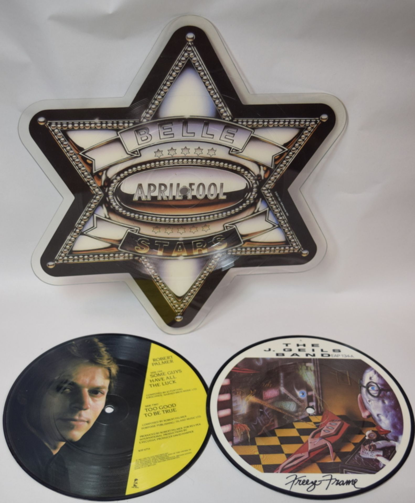 3 Picture Discs Robert Palmer, The J Giels Band, Belle Stars