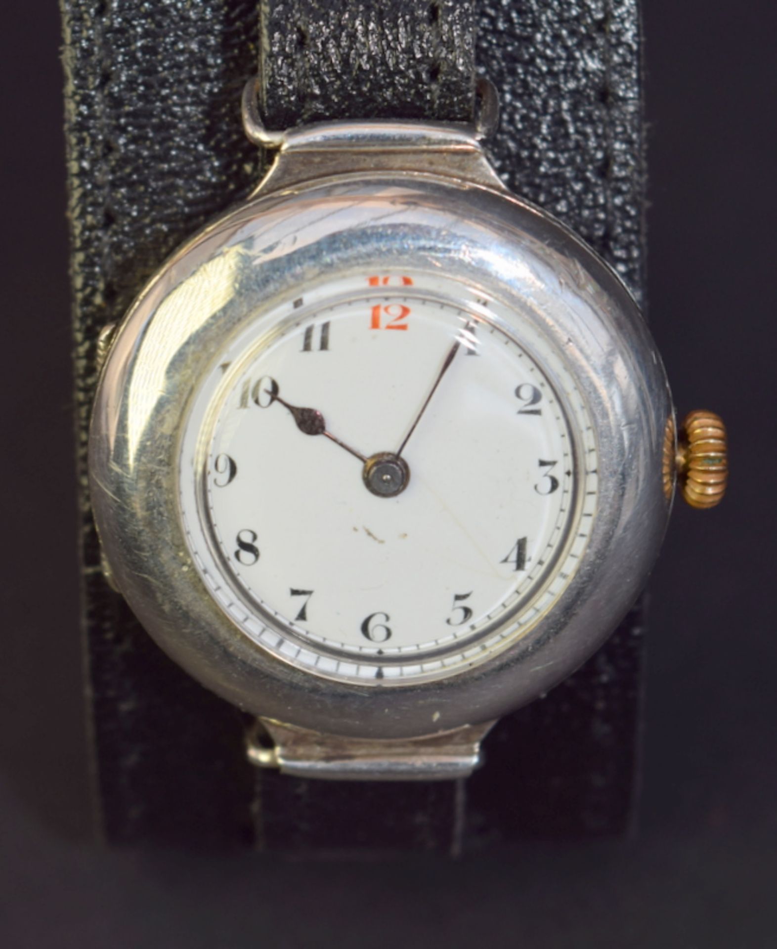 WW1 Era Military Trench Watch Silver Case