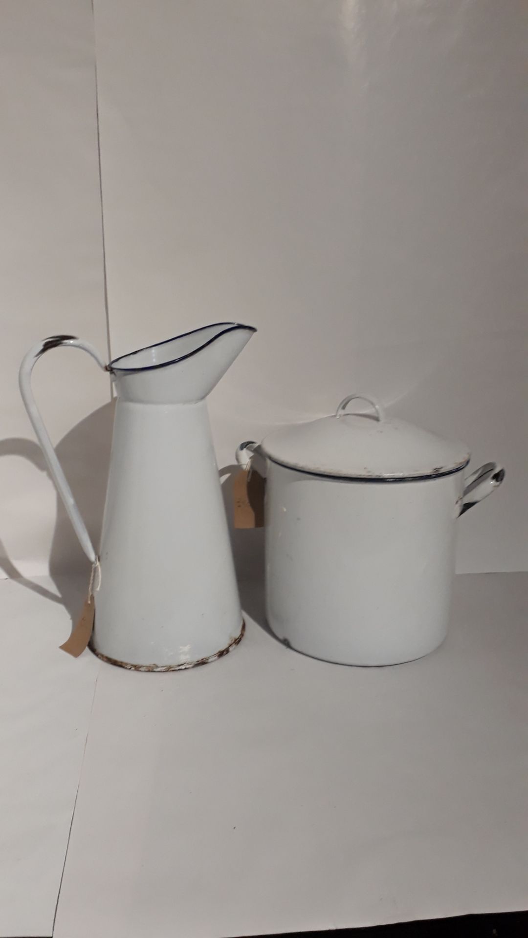 lot 50 Enamel Flour & Bread Bin & Jug