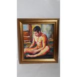 Lot 96 Original Signed Oil of Male Nude