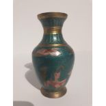 lot 138 brass floral vase