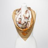 Hermes / Scarf / Scarf in Gold/White/Orange - Grade AA