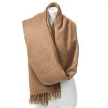 Hermes / Large Fringe Shawl / Scarf in Brown - Grade A