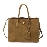 Prada / Double Tote / Shoulder Bag in Khaki Green - Grade A