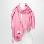 Hermes / Fringe Shawl / Scarf in Soft Pink - Grade A