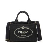 Prada / Denim Tote / Handbag in Black - Grade A