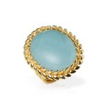 Carla Amorim 18k Yellow Gold Cabochon Aquamarine Cocktail Ring