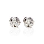 Tiffany & Co. Platinum Diamond Aria Stud Earrings