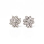 Tiffany & Co. Platinum Diamond Flower Enchant Stud Earrings