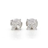 Tiffany & Co. Platinum Diamond Medium Victoria Stud Earrings