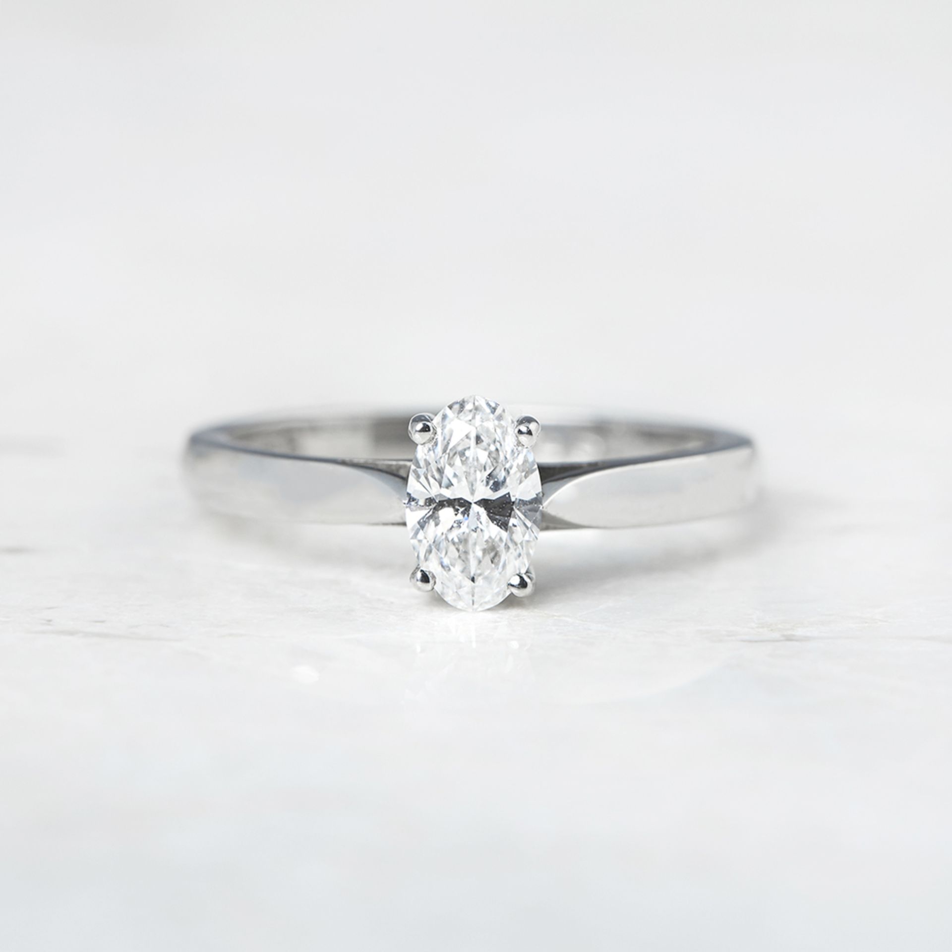 Mappin & Webb Platinum Oval Cut Solitaire Diamond Engagement Ring - Image 2 of 5