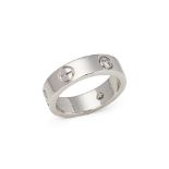 Cartier 18k White Gold 3 Diamond Love Ring