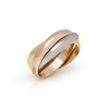 Cartier 18k Yellow, White & Rose Gold Classic Trinity Ring