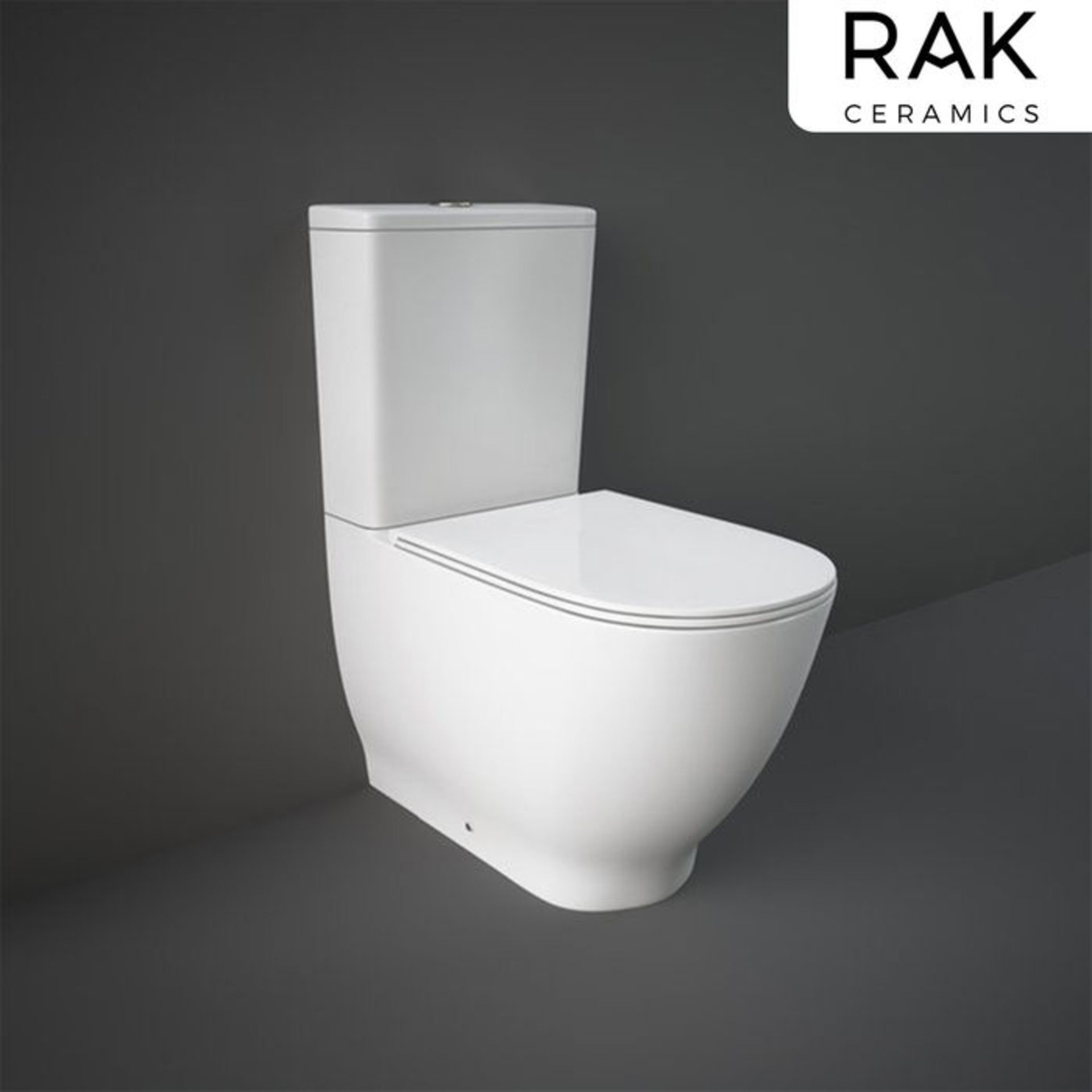 (P21) RAK Moon Closed Coupled Toilet. RRP £399.99. WRAS approved flush mechanism Anti-scratch soft