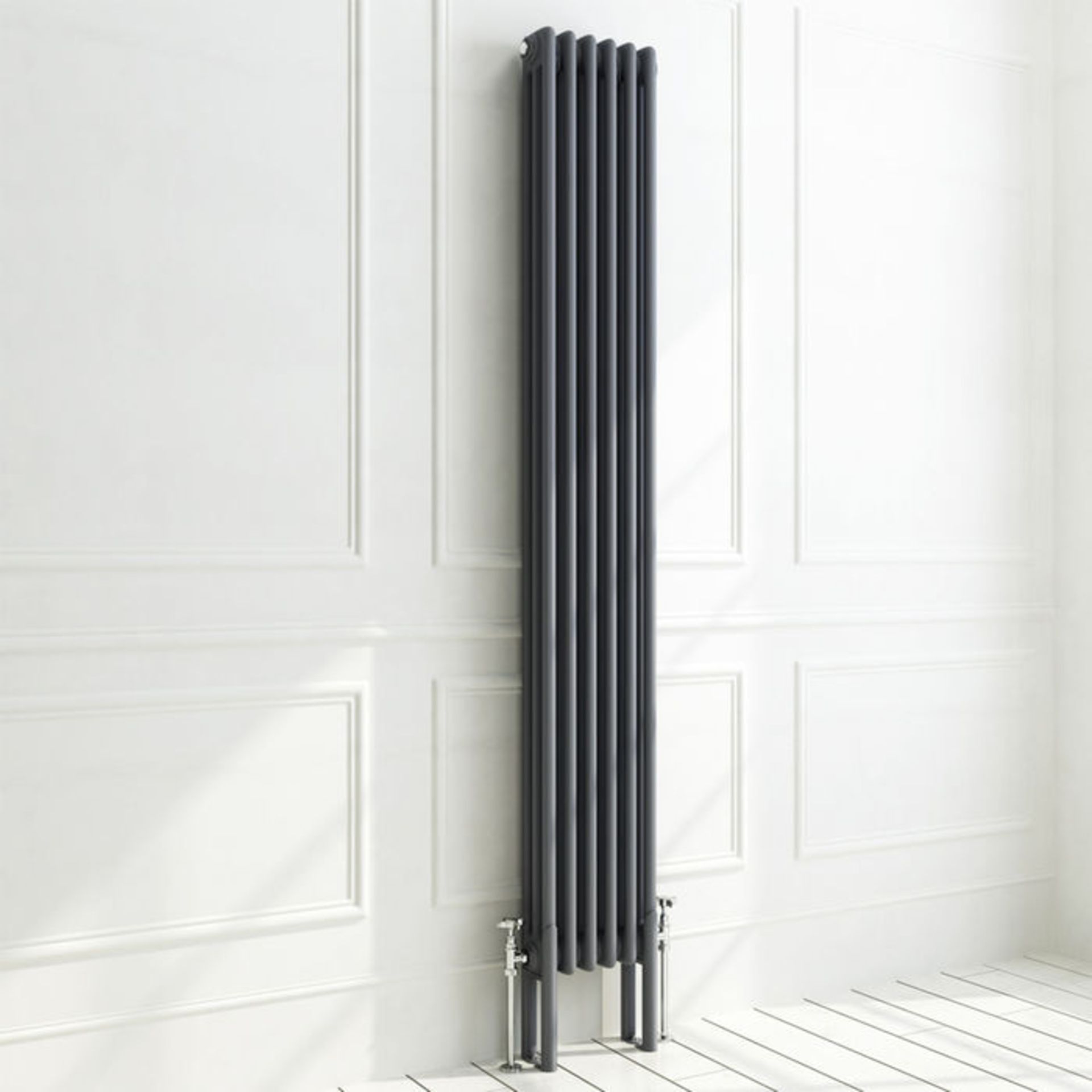(P58) 1800x290mm Anthracite Triple Panel Vertical Colosseum Traditional Radiator. RRP £309.99. - Image 2 of 3