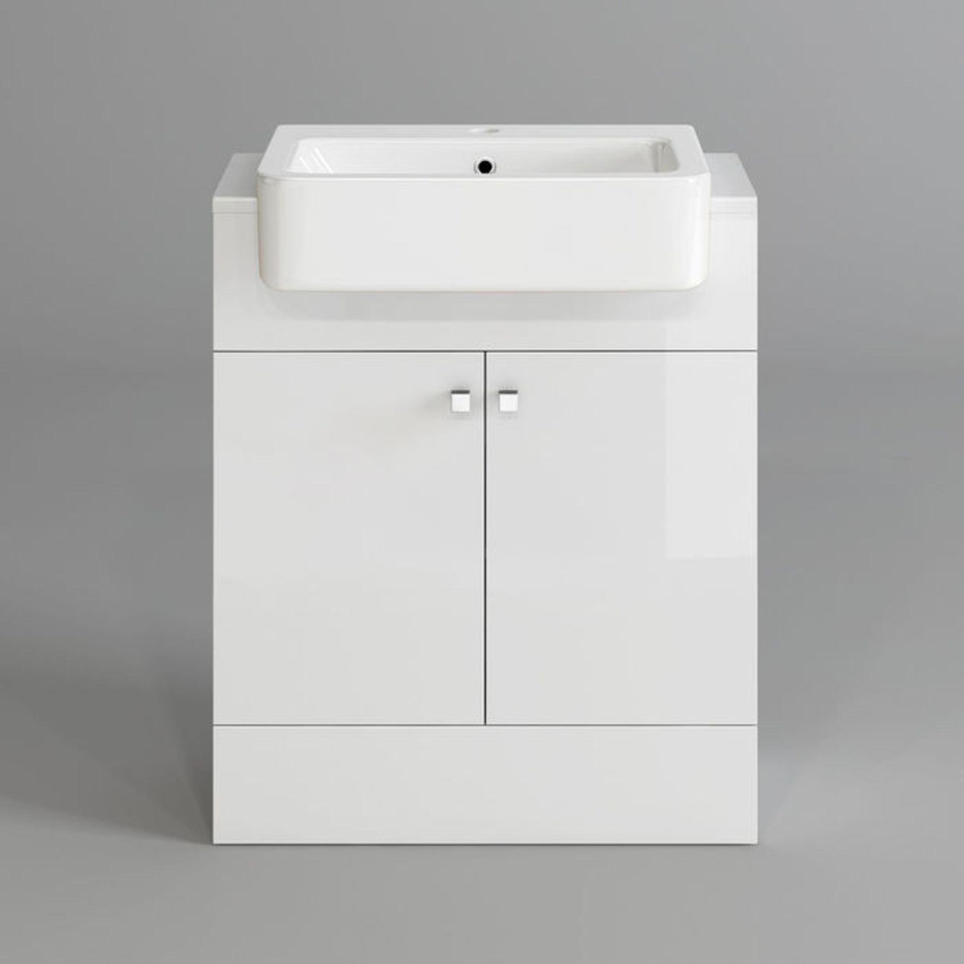 (P272) 660mm Harper Gloss White Basin Vanity Unit - Floor Standing. RRP £499.99. Comes complete with - Image 4 of 4