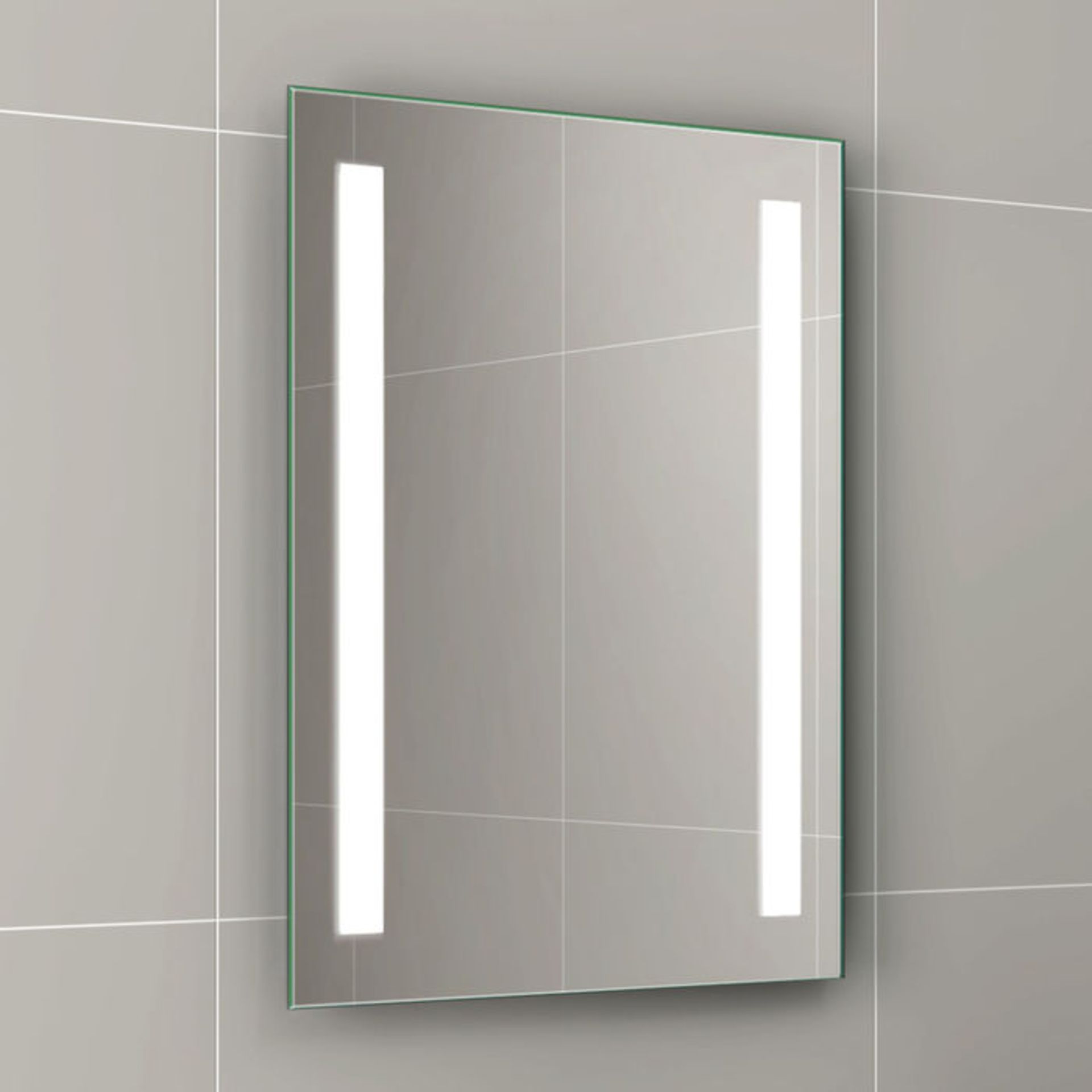 (P64) 500x700mm Omega Illuminated LED Mirror - Battery Operated. Energy saving controlled On / Off - Image 2 of 5