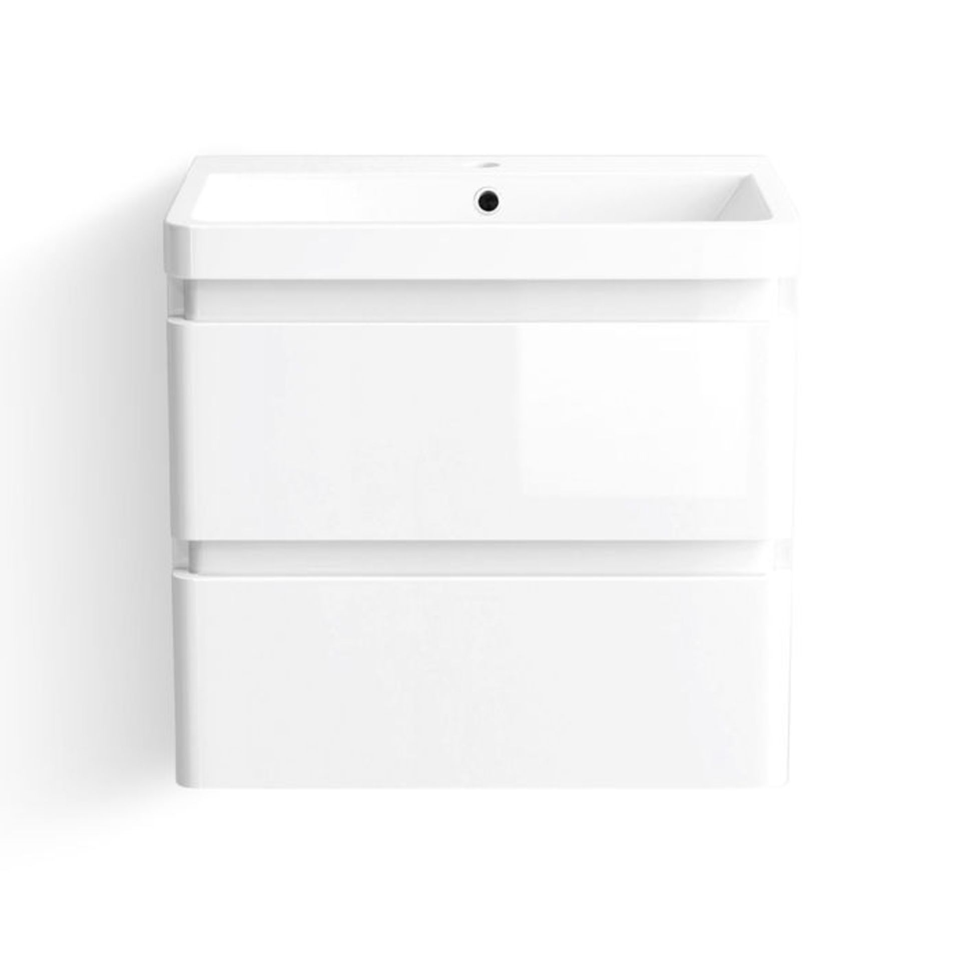 (P16) 600mm Denver II Gloss White Built In Basin Drawer Unit - Wall Hung. RRP £499.99. Comes - Image 6 of 6