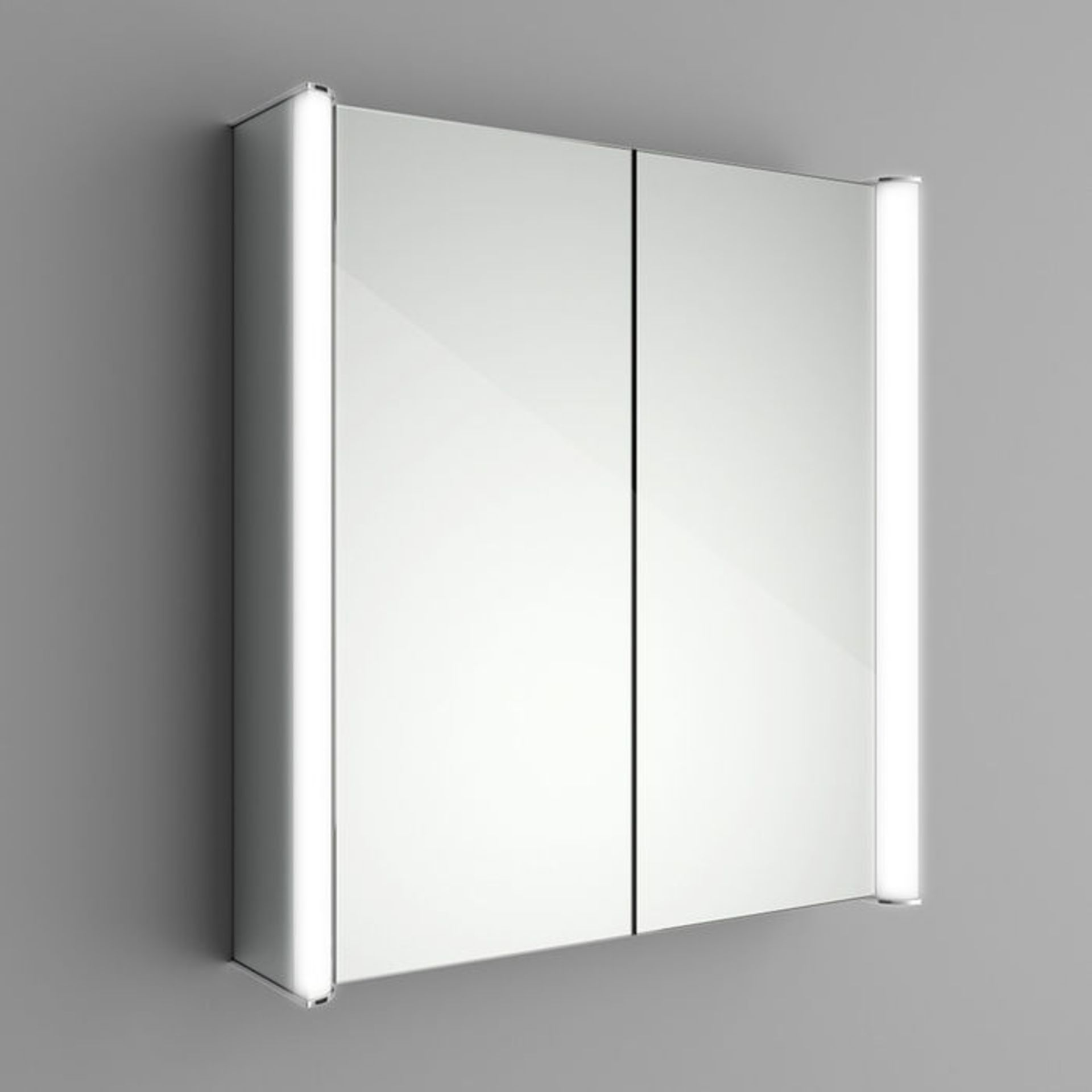 (P66) 600x650mm Bloom Illuminated LED Mirror Cabinet & Shaver Socket. RRP £499.99. Double Sided - Image 4 of 5