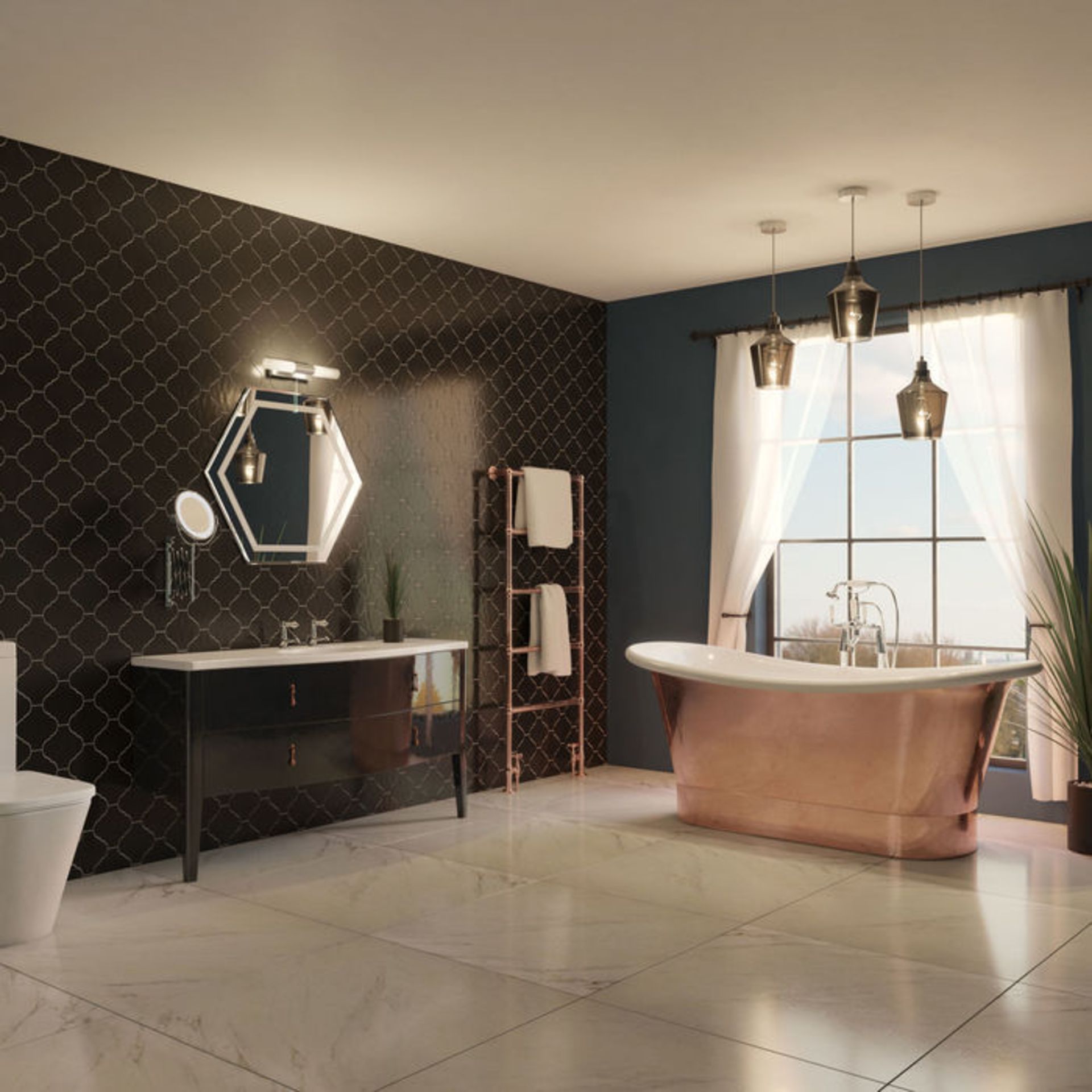 (P68) Beveled Hex Mirror 800x800mm. Introducing The Hotel Collection - Modern Glamour Statement - Image 3 of 4
