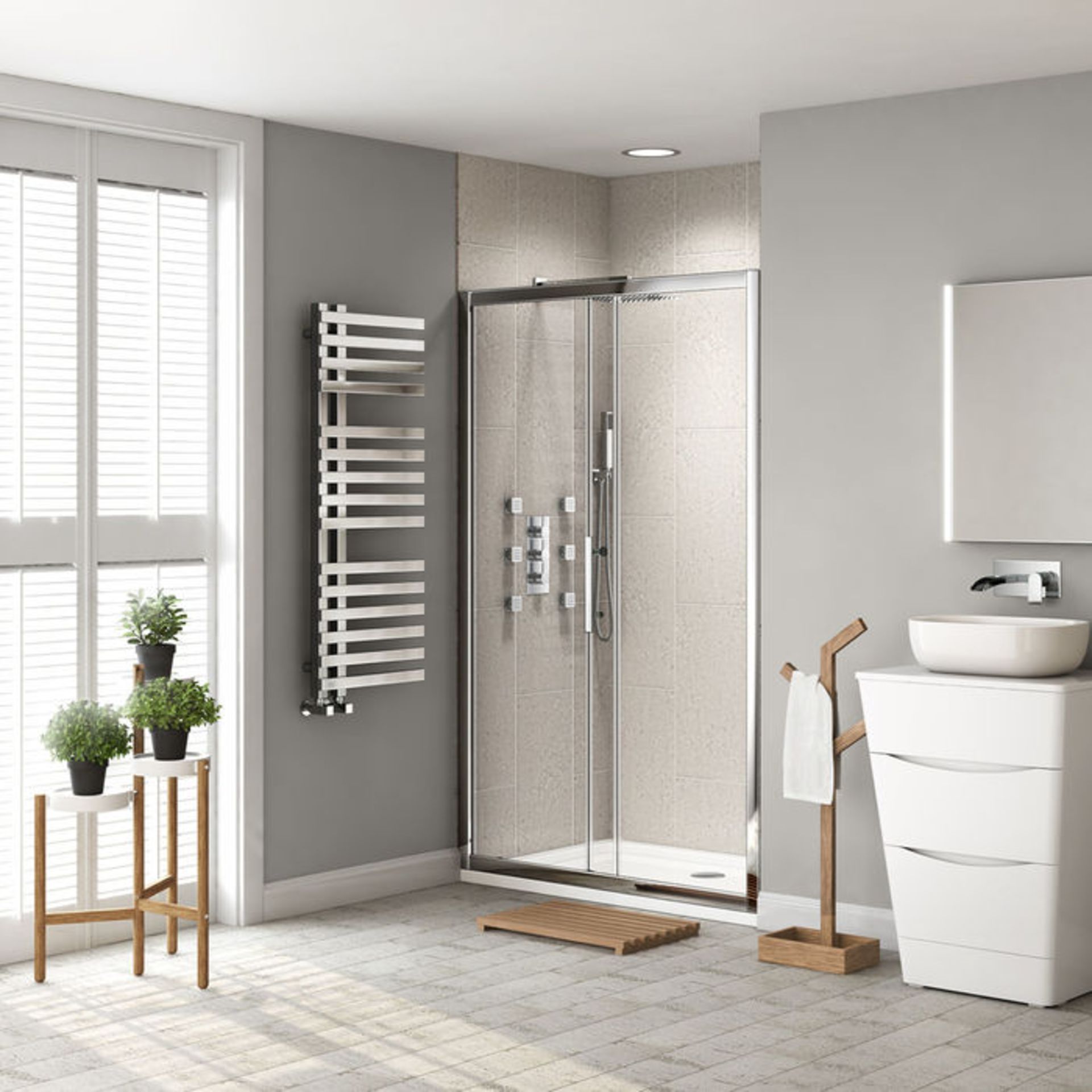 (P32) 1200mm - 8mm - Premium EasyClean Sliding Shower Door. RRP £360.99. 8mm EasyClean glass - Our - Image 2 of 5