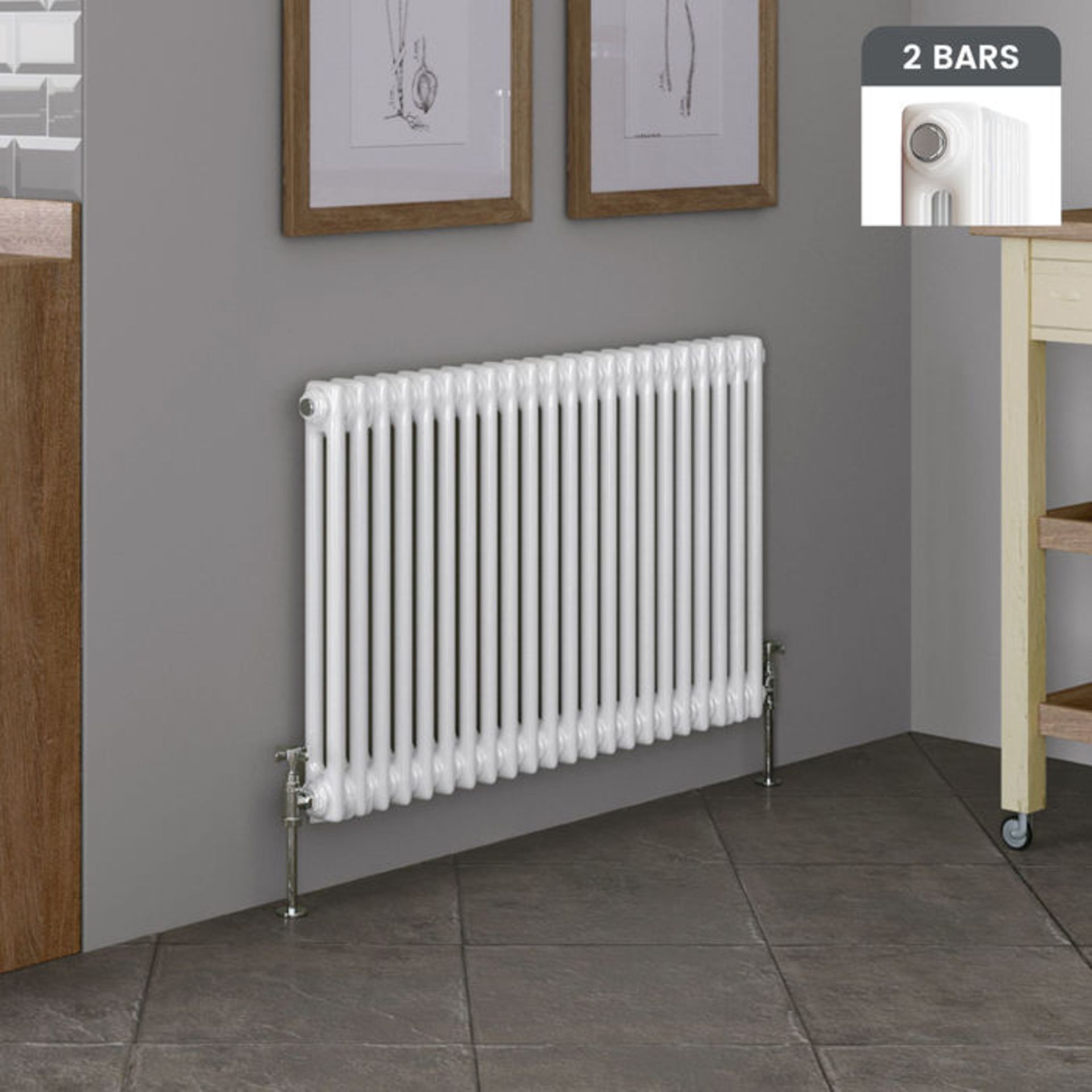 (P4) 600x1008mm White Double Panel Horizontal Colosseum Traditional Radiator. RRP £329.99. Made from - Image 2 of 5