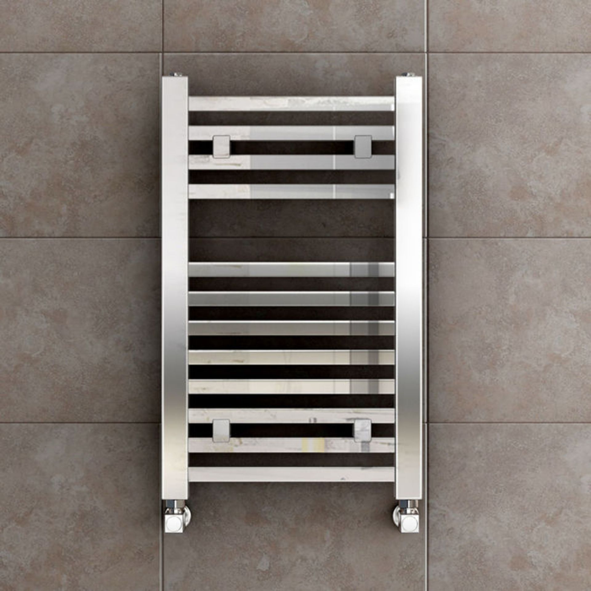 (P79) 650x400mm Chrome Square Rail Ladder Towel Radiator. Made from low carbon steel with a high