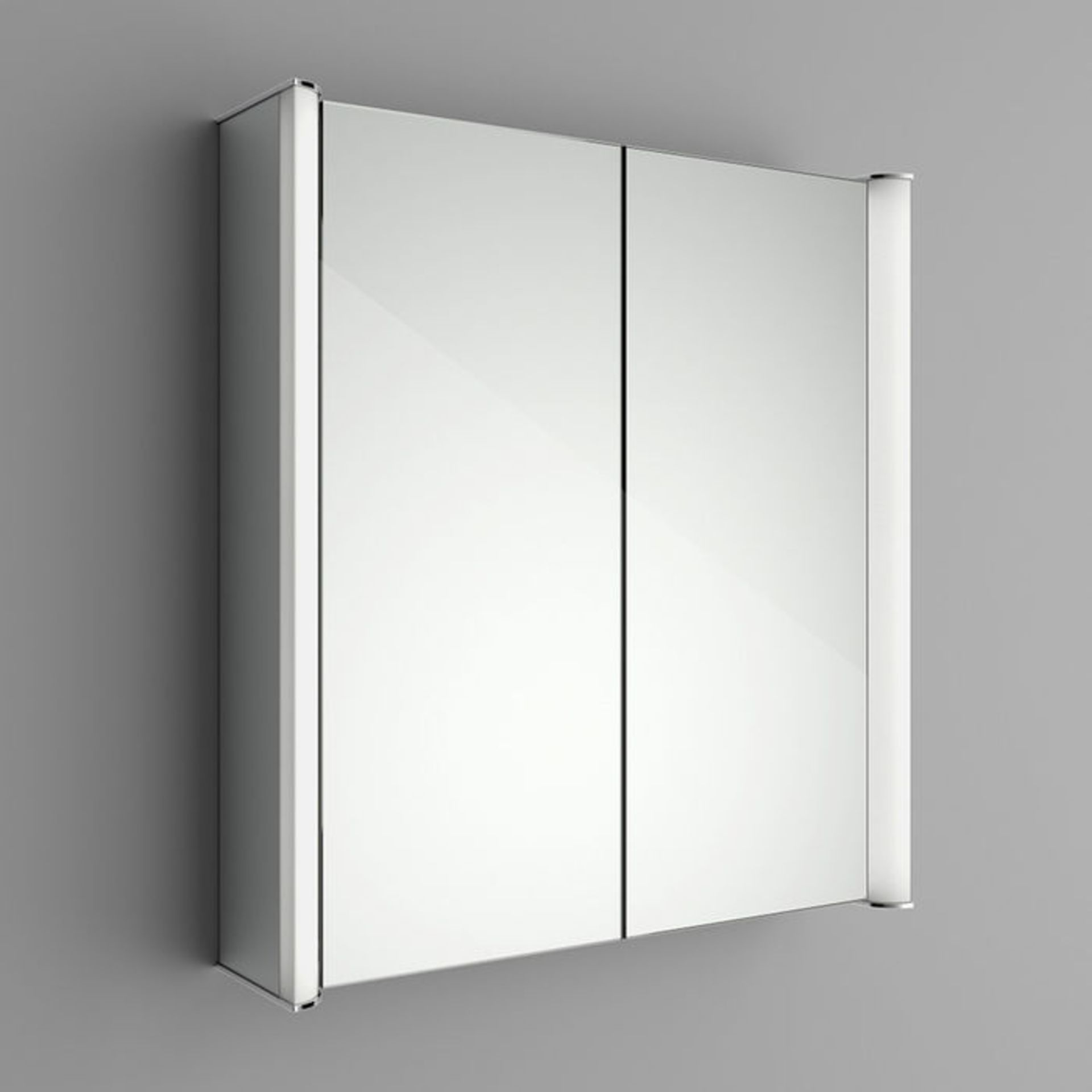 (P66) 600x650mm Bloom Illuminated LED Mirror Cabinet & Shaver Socket. RRP £499.99. Double Sided - Image 5 of 5