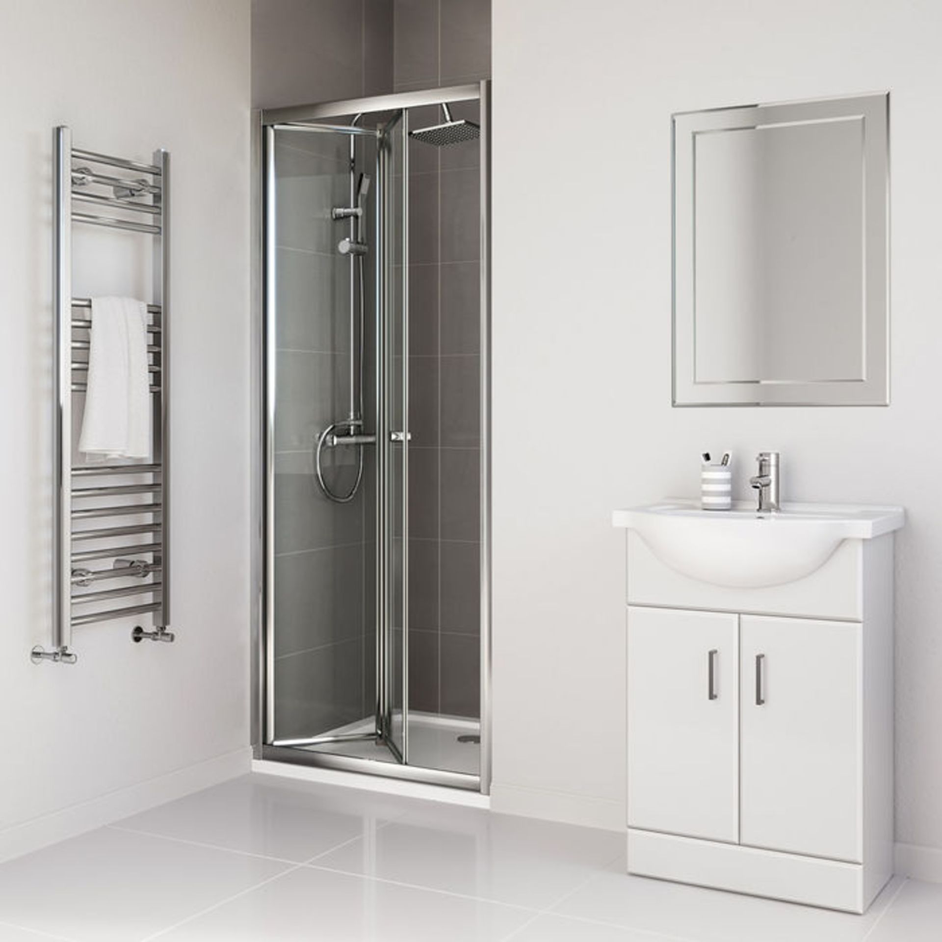 (PA151) 800mm - Elements Bi Fold Shower Door. RRP £299.99. 4mm Safety Glass Fully waterproof - Image 3 of 3