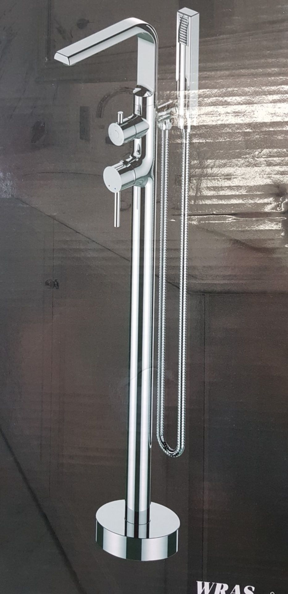 (GR222) Mondella Freestanding Shower Mixer Tap & Hand Held Shower Head. RRP £499.99. Crafted from