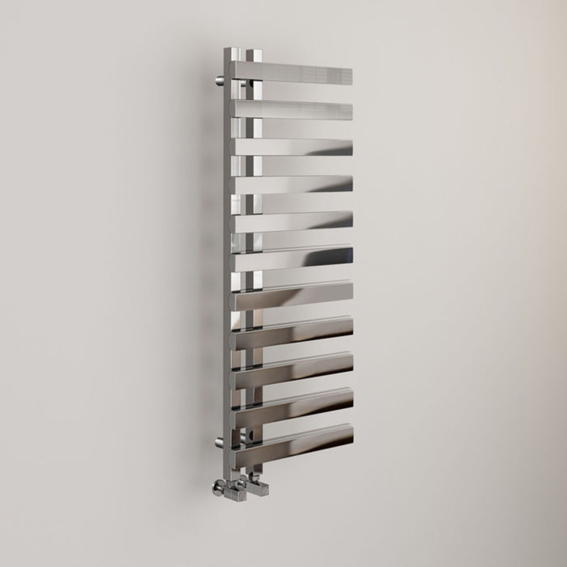 (P297) 1200x450mm Chrome Designer Towel Radiator - Flat Panel. Enjoy the convenience of a towel - Image 4 of 4