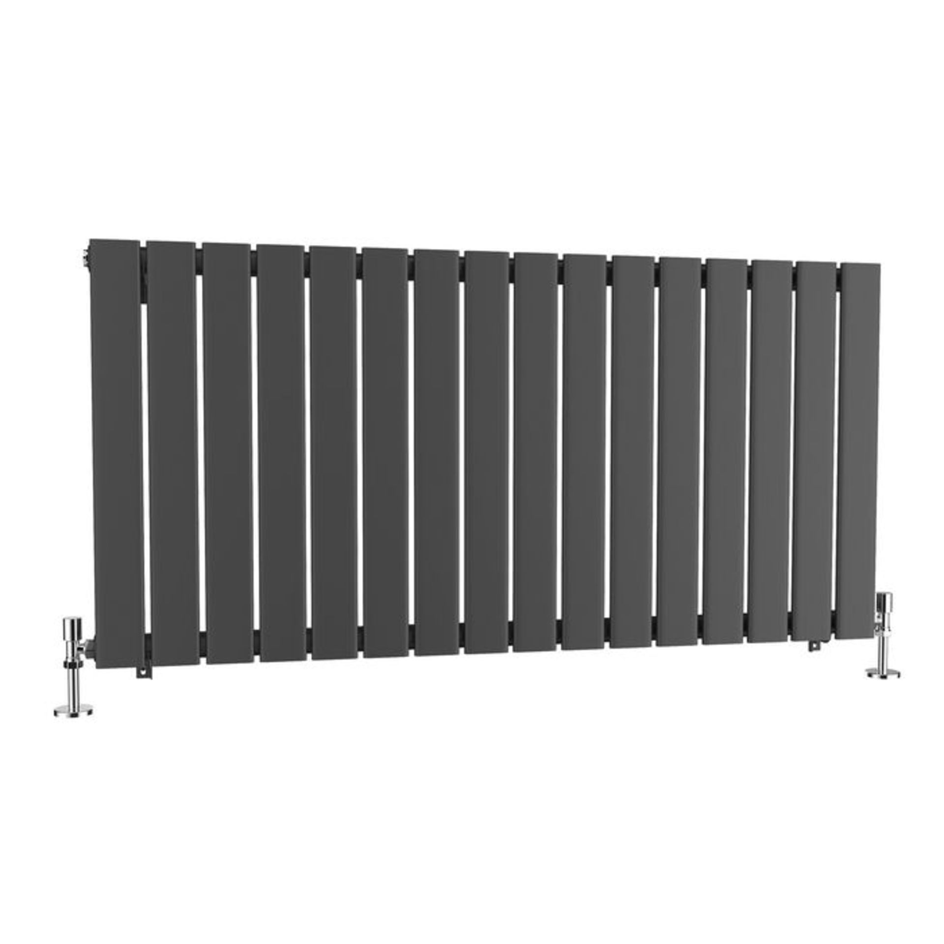 (AL213) 600x1212mm Anthracite Single Flat Panel Horizontal Radiator. Made from high grade low carbon - Image 4 of 4