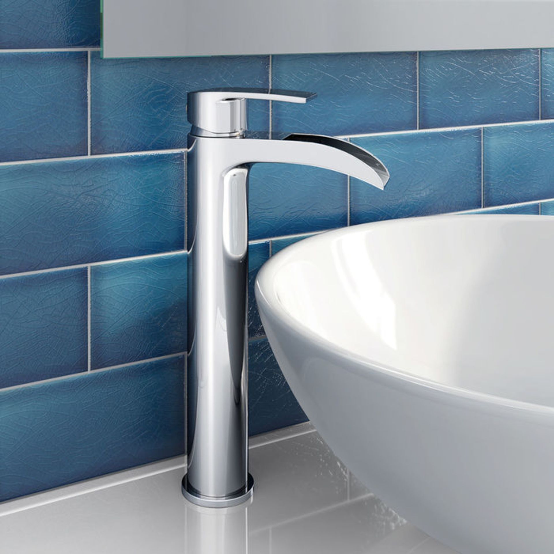 (AL34) Denver Counter Top Mixer Tap Pair with a counter top unit to sit perfectly above a higher - Image 3 of 5