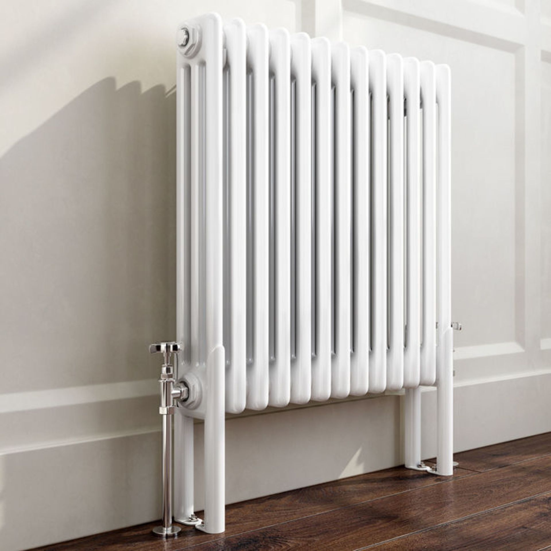 (AL110) 300x72 - Wall Mounting Feet For 3 Bar Radiators - White Can be used to floor mount radiators - Image 2 of 2