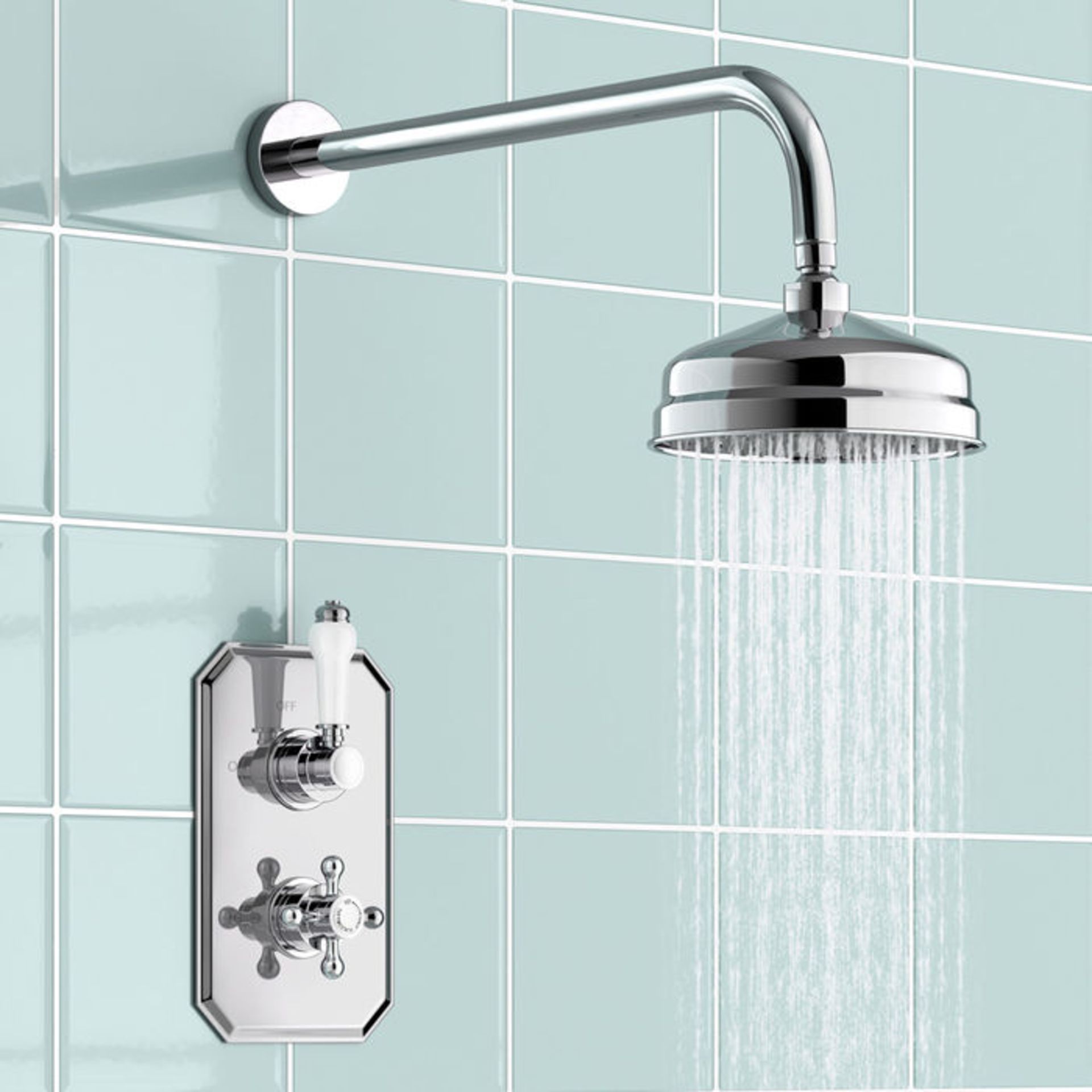 (AL26) Traditional Concealed Thermostatic Shower & Medium Head. Enjoy the minimalistic aesthetic