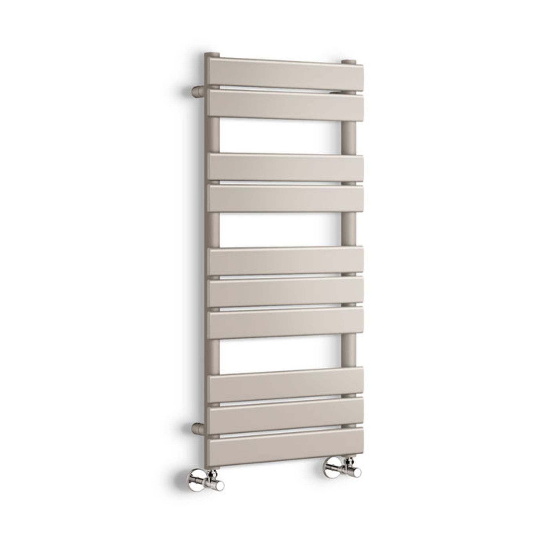 (W11) 1000x450mm Latte Flat Panel Ladder Towel Radiator. Made from high quality low carbon steel - Image 3 of 3