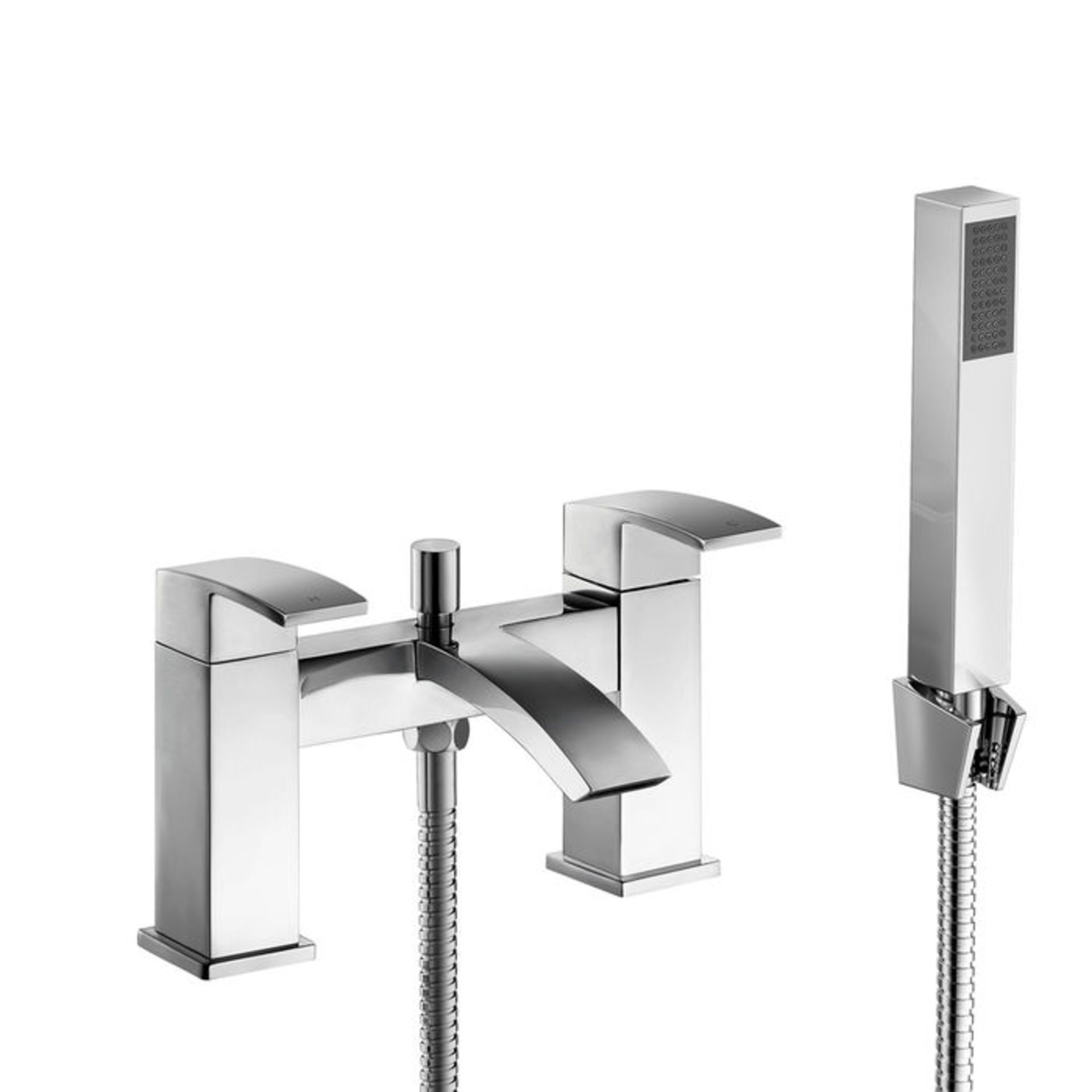 (AL32) Harper Bath Mixer Tap with Hand Held Shower Chrome Plated Solid Brass 1/4 turn solid brass - Image 2 of 3