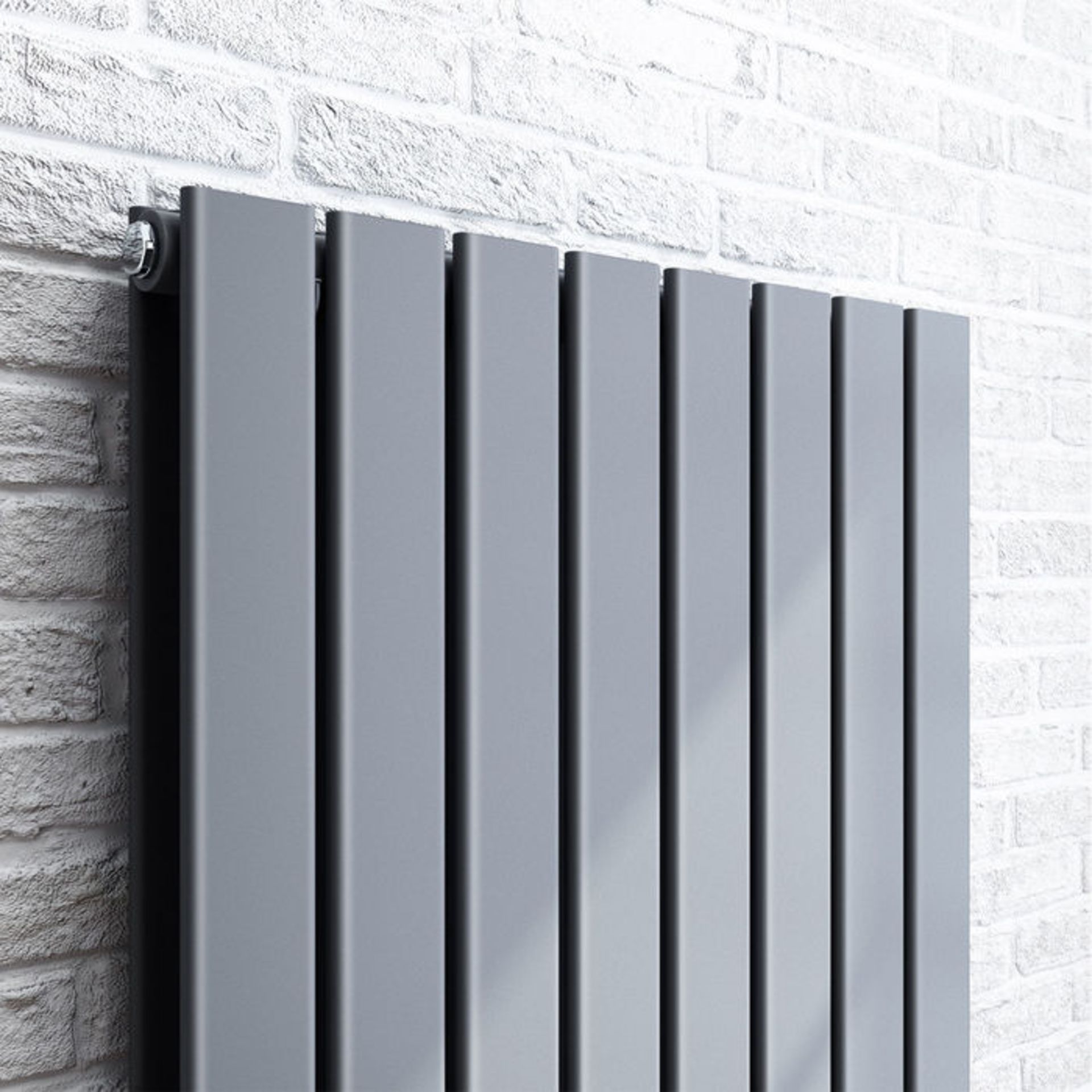 (AL17) 1800x608mm Anthracite Double Flat Panel Vertical Radiator - Premium. RRP £499.99. Made from - Image 3 of 4