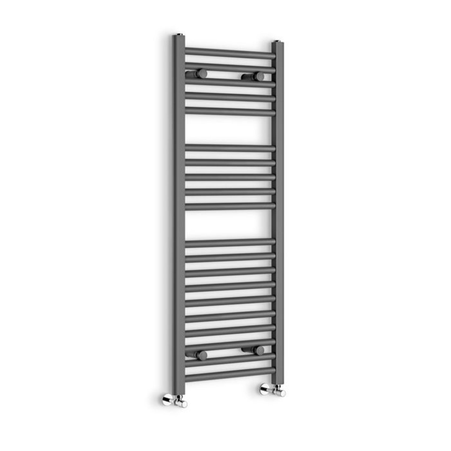 (AL7) 1200x450mm - 25mm Tubes - Anthracite Heated Straight Rail Ladder Towel Radiator. This - Image 3 of 3