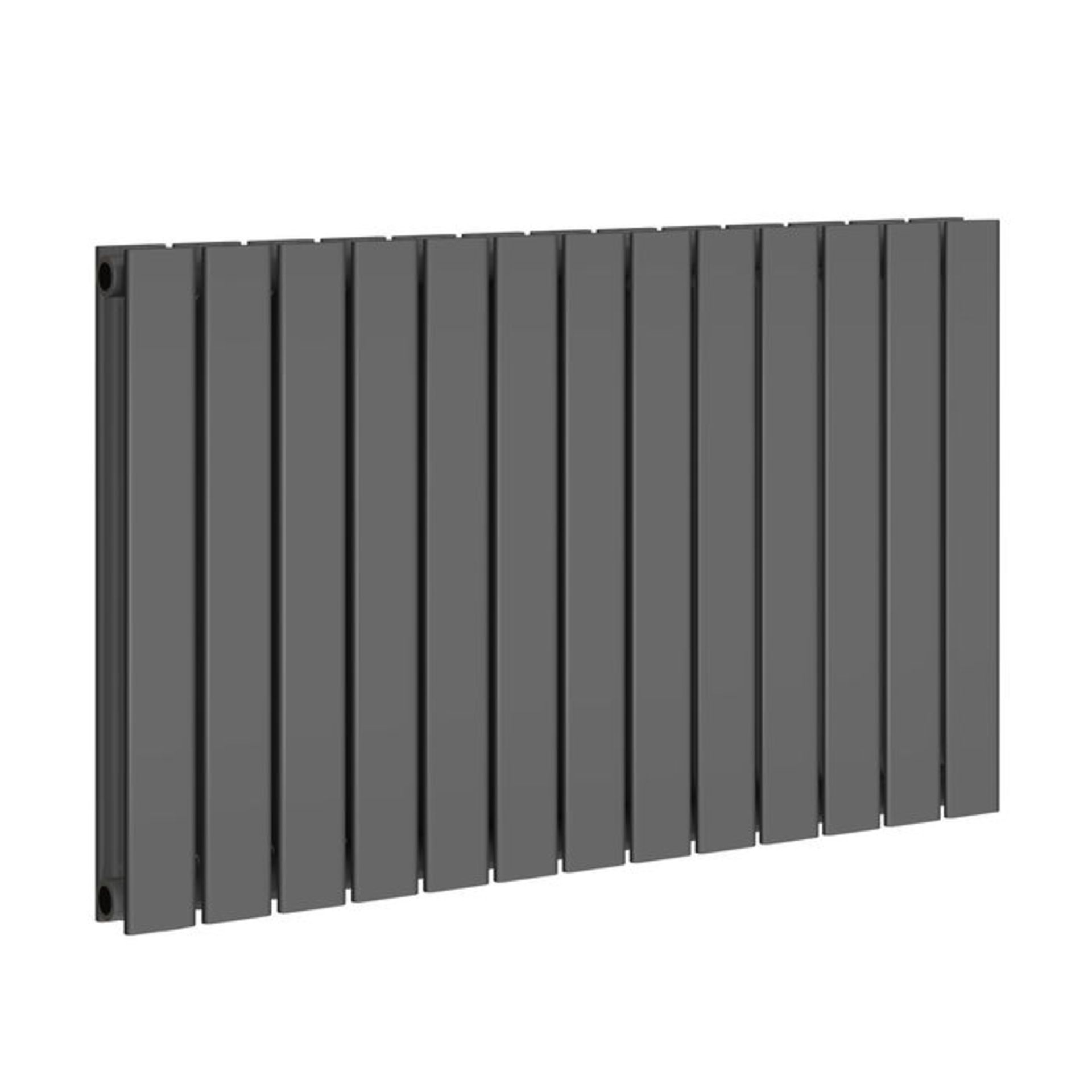 (AL219) 600x1210mm Anthracite Double Flat Panel Horizontal Radiator. RRP £224.99. Made with low - Image 6 of 6